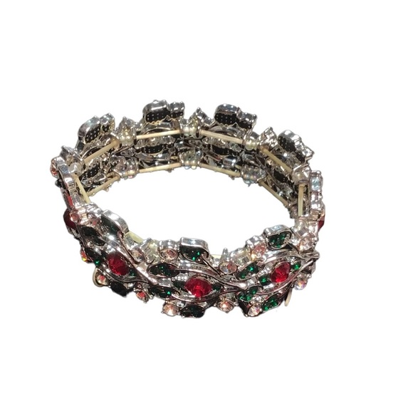 DANBURY MINT - Seasonal Sensation “Christmas Holly” Stretch Bracelet - Picture 5 of 9